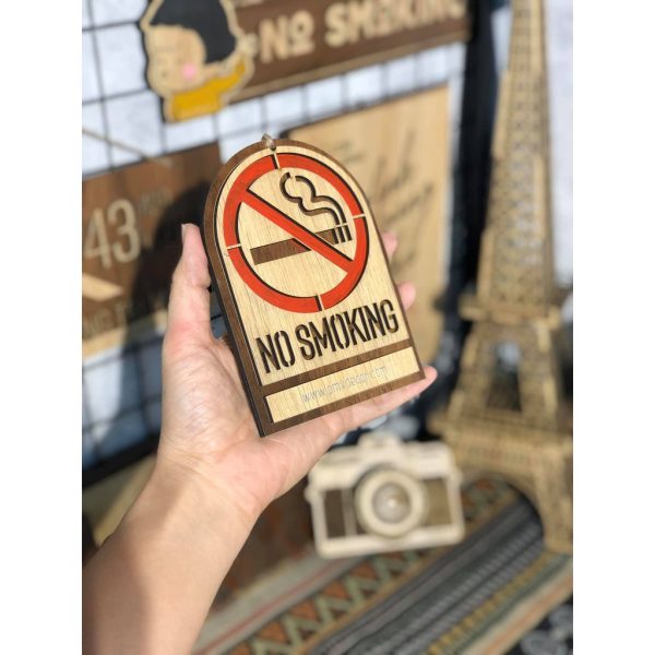 NOSMOKING, Bảng gỗ 2 màu tương phản, BNSMK-PMV8