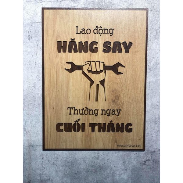 TRANH ĐỘNG LỰC. Tranh gỗ 2 màu tương phản, treo văn phòng tạo động lực làm việc. TDL-PMV33