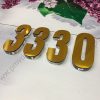 SỐ, KÝ TỰ NỔI. Alumium gương vàng đế mica trong nổi 8mm, ngoài trời, SN-PMV129