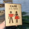 Biển, bảng gỗ treo nhà vệ sinh quán cafe, Gỗ 2 màu tương phản. BWC-PMV11