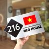 BIỂN SỐ NHÀ CÓ IN HÌNH LÁ CỜ VN. Mẫu chất liệu Alu xước bạc - Nội dung in UV. Rẻ Bền Đẹp - BSN-PMV368